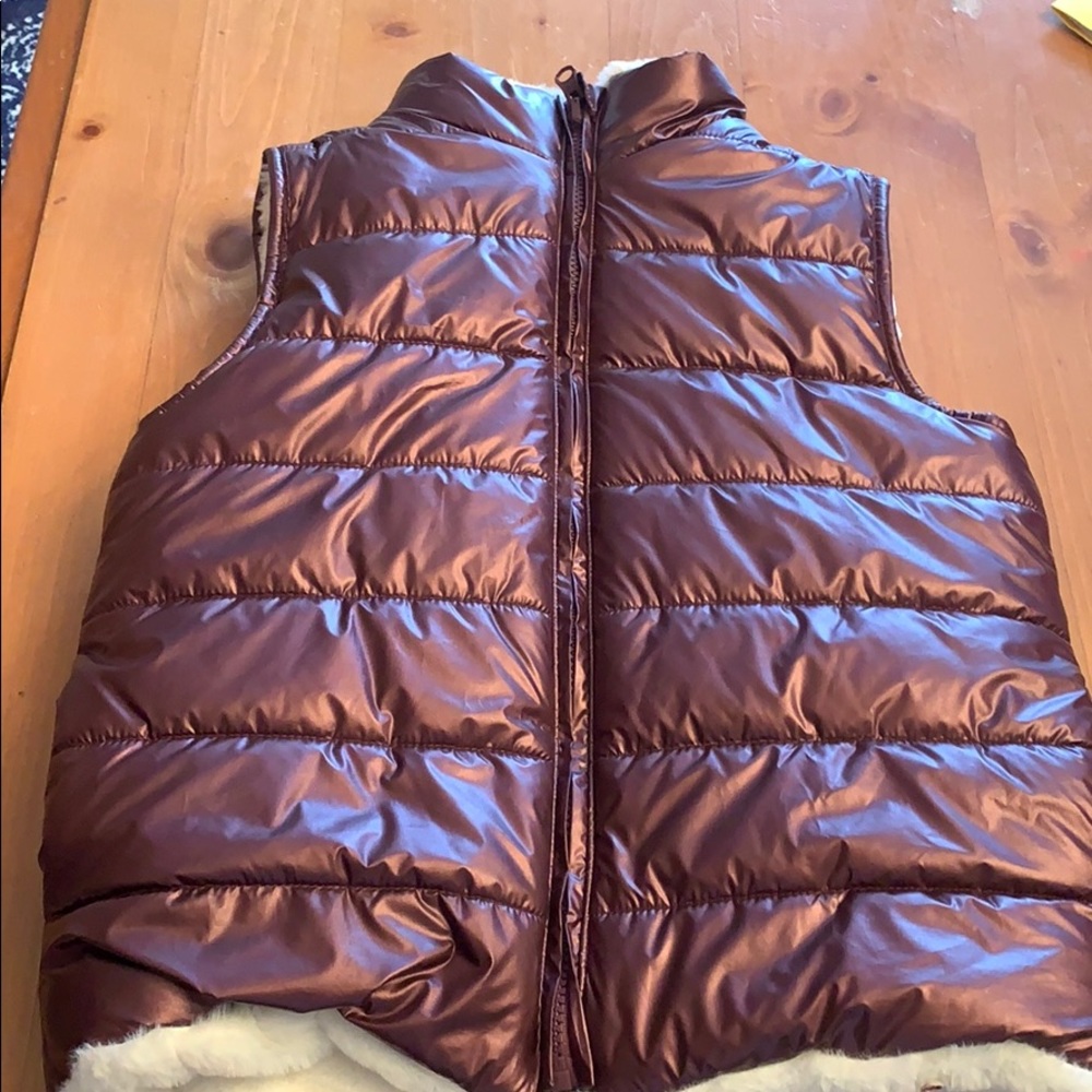 Maroon lined puffer vest